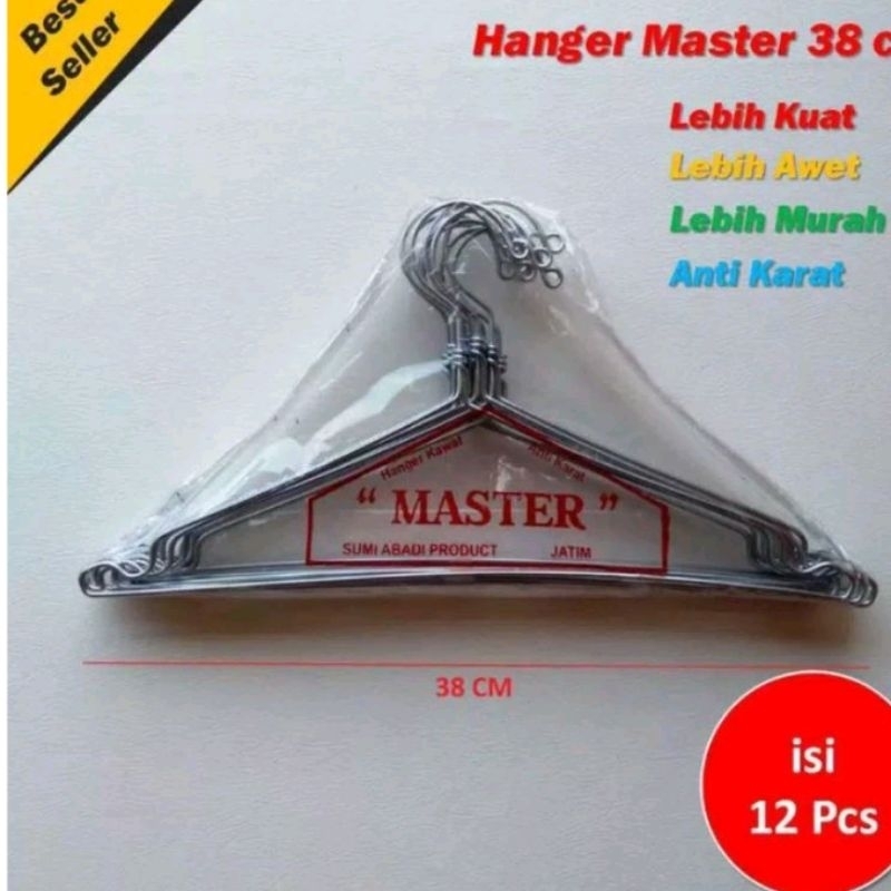 Jual hanger baju dewasa 38cm /kastok besi | Shopee Indonesia