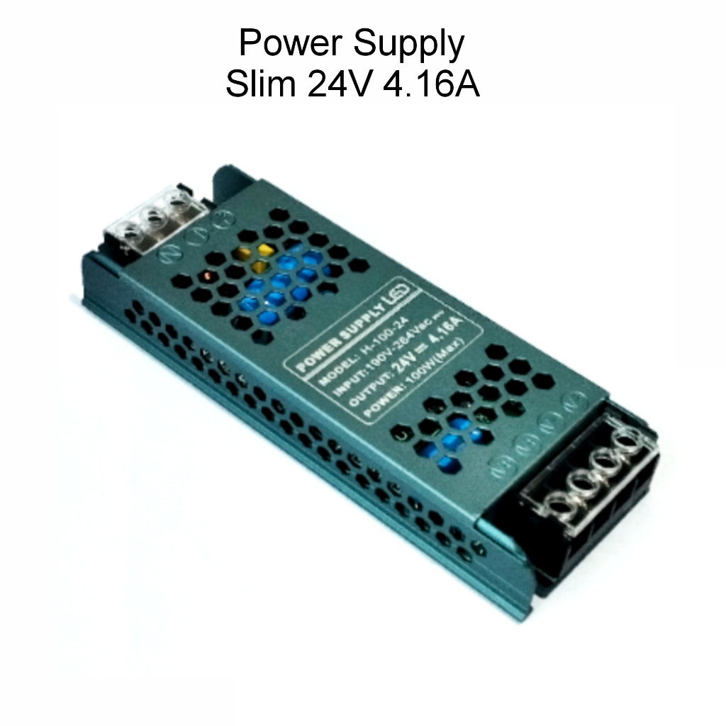 Jual travo slim 24v power supply LED black series adaptor 24v 60w 100w ...