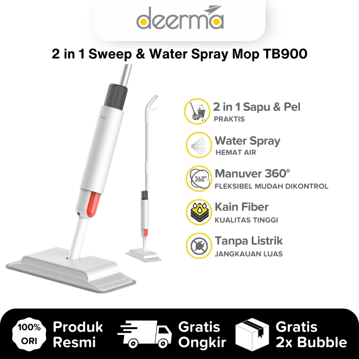 Jual Deerma TB900 2 In 1 Sweep Spray Mop Sapu Dan Pel Semprot Alat