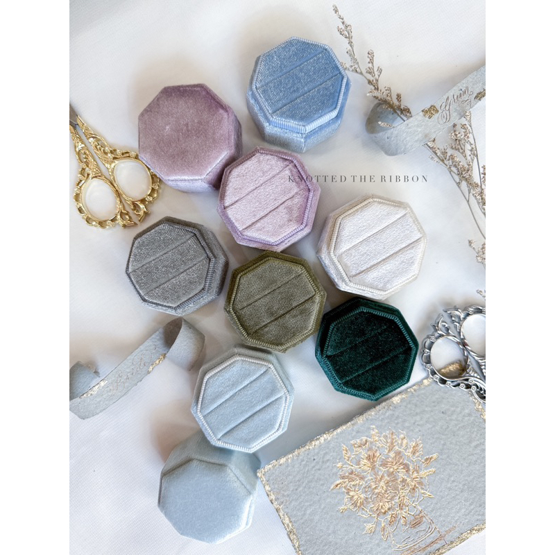 Jual Octagon Shape Ring Box Velvet for wedding rings | Kotak Perhiasan ...