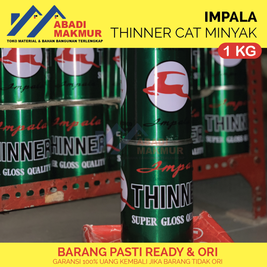 Jual Thinner Impala Pengencer Cat Minyak Kayu Besi Glossy 1 Liter ...