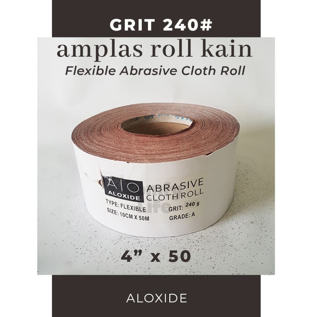 Jual Grit 240 4in 4x50m Amplas Rol Kain Flexible 10x50 Abrasive Cloth ...