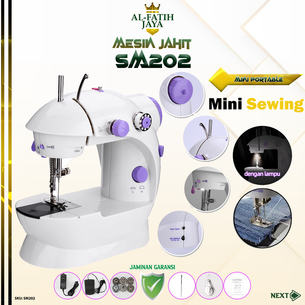 Jual Mesin Jahit Listrik Mini Portable Elektronik Sm202 Sewing Machine