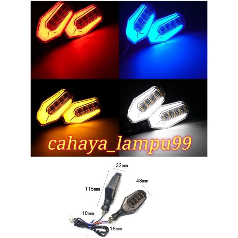 Jual Lampu Sein Led Running In Byson Vixion Mx King Vario Aerox Universal Shopee Indonesia