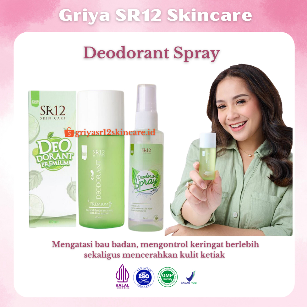 Jual Deodorant Spray SR12 Menghilangkan Bau Badan dan Mencerahkan