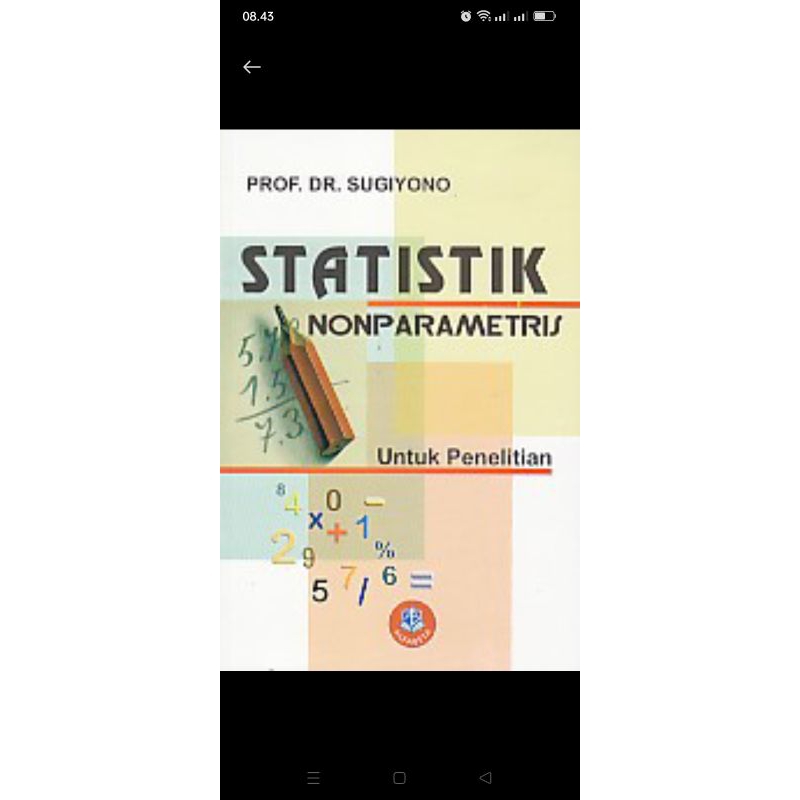 Jual Buku Statistik Non Parametris By Sugiyono | Shopee Indonesia