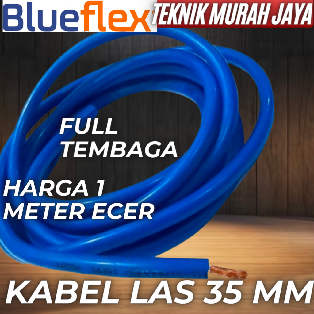 Jual Kabel Las Full Tembaga BLUEFLEX 35mm Welding Cable Eceran Meteran ...