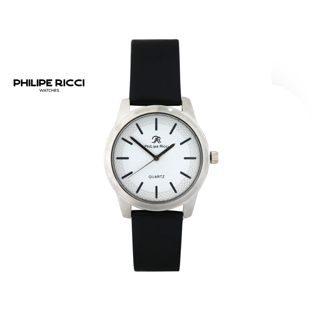 Jual PhiLipe Ricci Jam Tangan Pria Kulit Hitam Original Kasual Analog ...