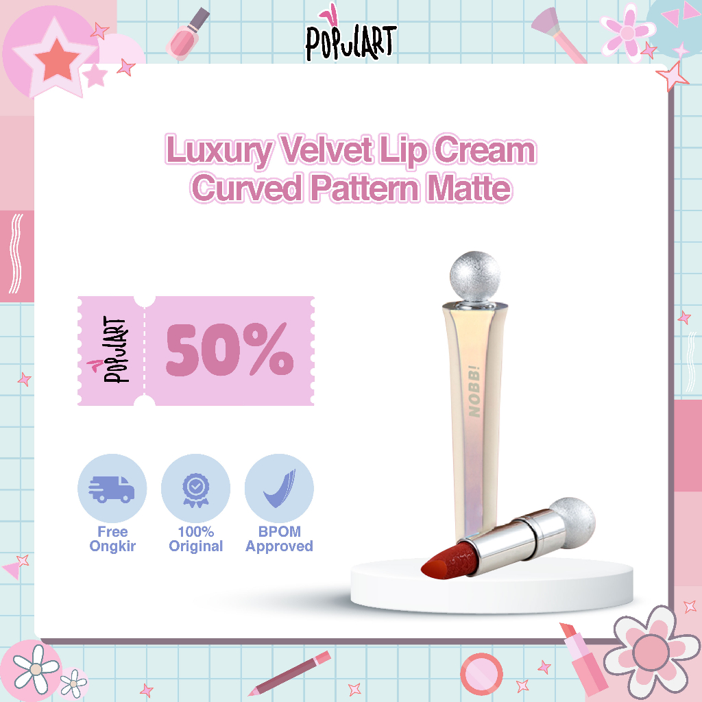 Jual Cod Nobb Luxury Velvet Lip Cream Carved Pattern Matte Lasting Moisturizing Lipstick