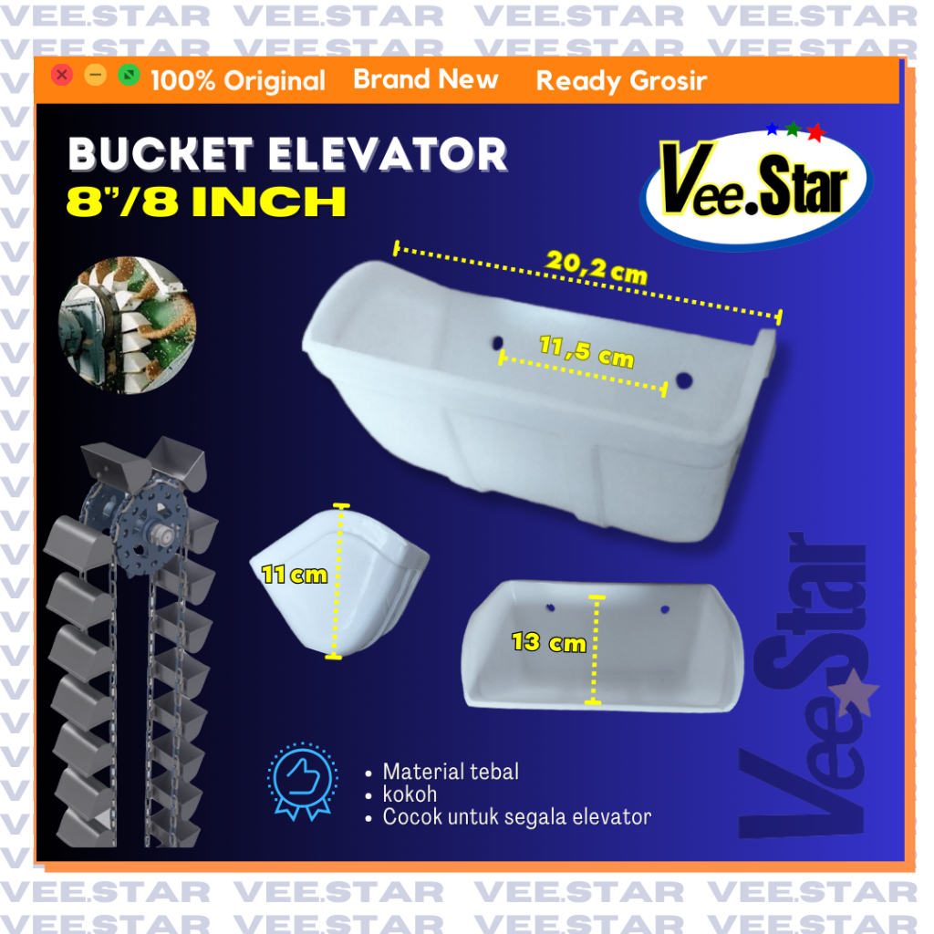 Jual Bucket Elevator 8 inch / Bucket Elevator 8 Inci / Cintungan 8