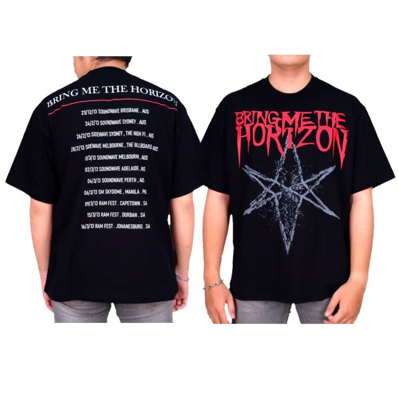 T SHIRT BRING ME THE HORIZON TOUR KAOS BMTH OVERSIZE T SHIRT BMTH BAND  BOOTLEG KAOS BAND