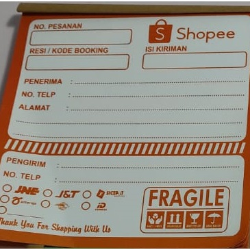 Jual LABEL PENGIRIMAN SHOPEE DAN OLSHOP ISI 100 LEMBAR / LABEL ...