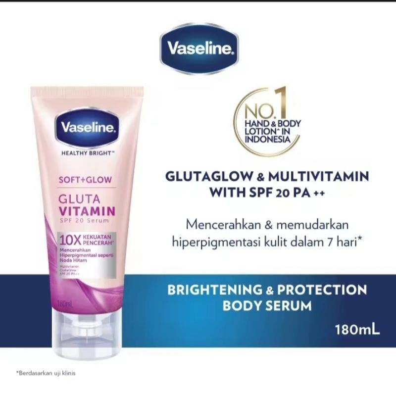 Jual Vaseline Hand Body Lotion Soft+Glow Gluta Glow & Multivitamin
