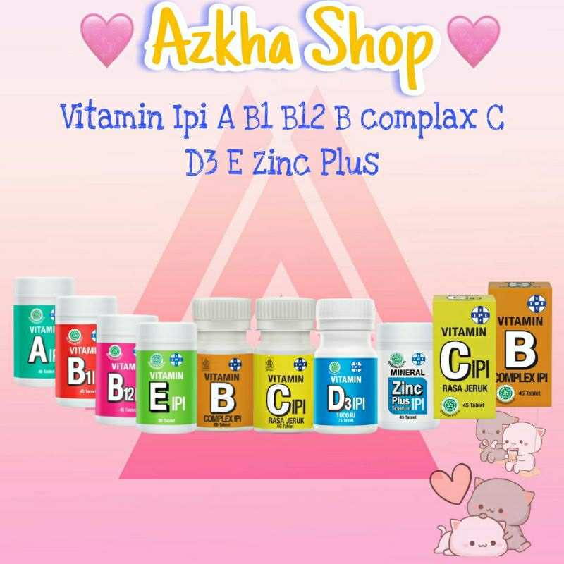 Jual Vitamin Ipi A B1 B12 B Complex C D3 E Zinc Plus [new] Multivitamin