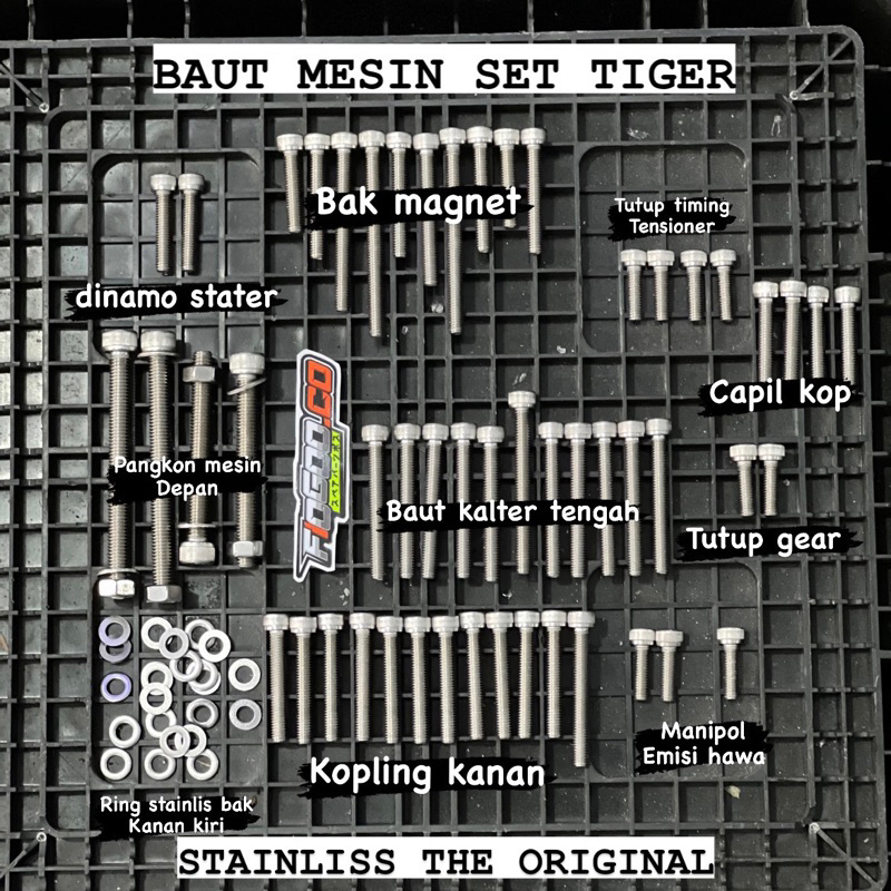 Jual Baut Mesin Set Tiger L Stainlis The Original Baut Bak Kopling