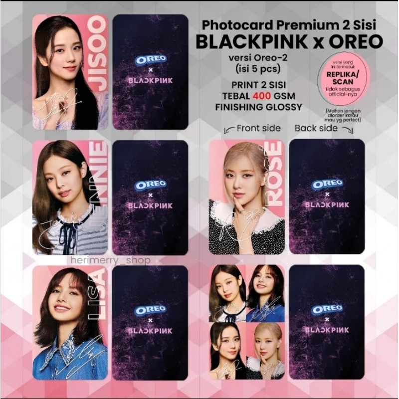 Jual Photocard Blackpink Oreo Unofficial Isi Baca Desk Shopee