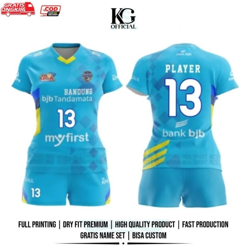 Jual SETELAN JERSEY OLAHRAGA BAJU VOLI WANITA BJB TANDAMATA FULL