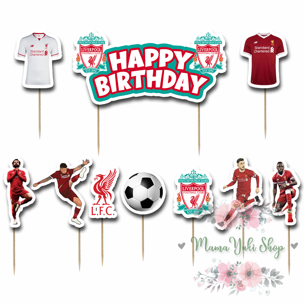 Jual Topper Cake Hiasan Kue Ulang Tahun Anak motif LIVERPOOL SOCCER