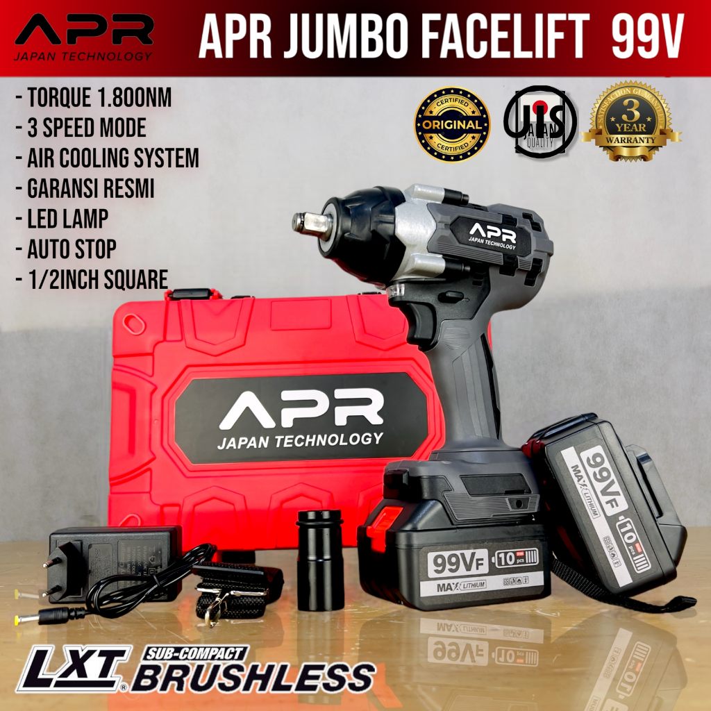 Jual Impact wrench APR JAPAN JUMBO FACELIFT 99V 1800NM 1/2inch Garansi ...