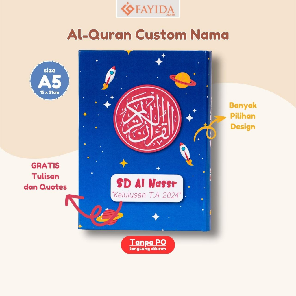 Jual Fayida Quran AA010 Quran Anak A5 A6 Al Quran Custom Nama