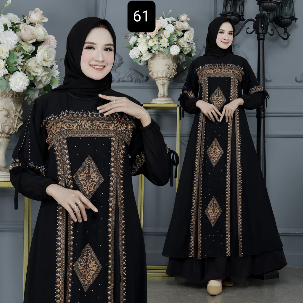 Abaya premium terbaru gamis arab abaya turkey bordir 61
