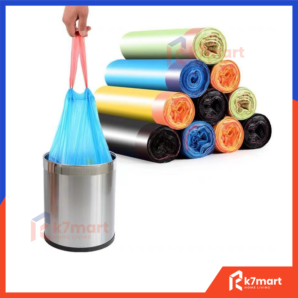 Jual K7mart Kantong Plastik Sampah Roll Dengan Tali 45x50cm Isi 15 Lembar Kantong Plastik Gulung 4111