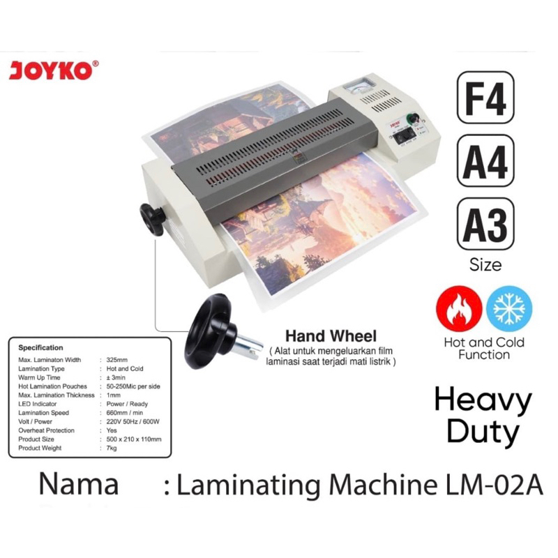 Jual Mesin Laminating A3 LM02A Heavy Duty Joyko / Laminating Machine