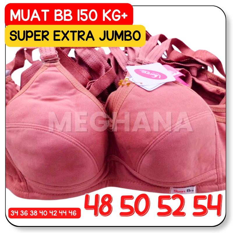 Jual Sport Bra Jumbo 50 48 46 44 Size Jumbo Tanpa Kawat Busa Tipis