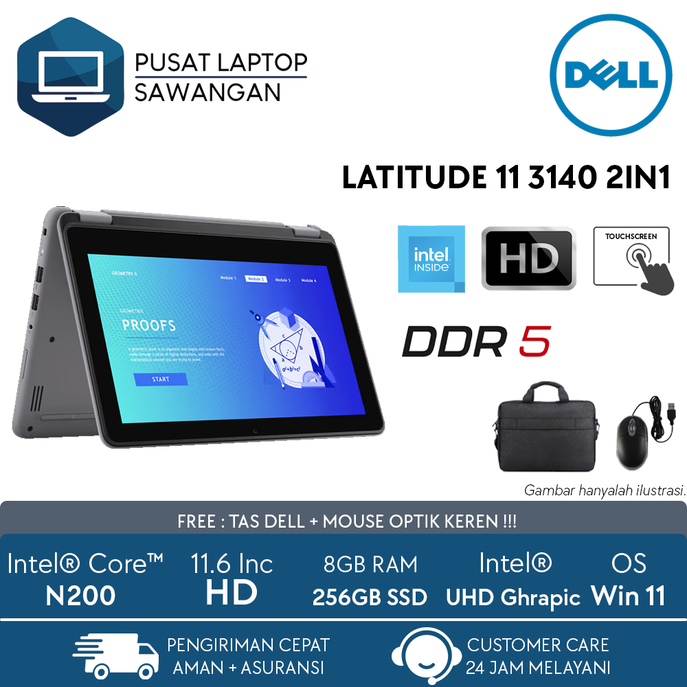 Jual Laptop 2in1 Dell Latitude 11 3140 N200 Ram 8gb Ddr5 512gb Win 11 ...