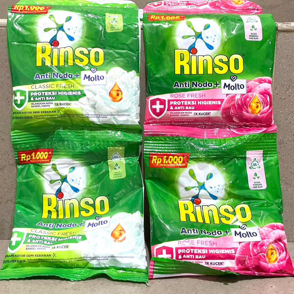 Jual Rinso Bubuk Anti Noda / Rose 38gr jual 1000 (1 renceng) | Shopee ...