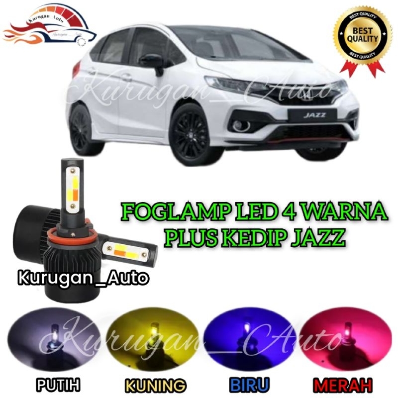 Jual LAMPU FOGLAMP JAZZ LED 4 WARNA PLUS KEDIP | Shopee Indonesia