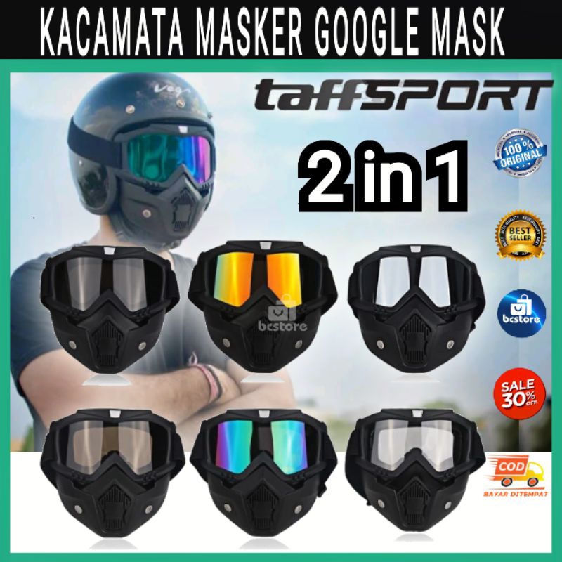 Jual TaffSPORT BOLLFO Kacamata Goggles Mask Motor Retro Windproof ...