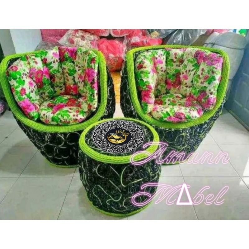 Jual Kursi Teras Depan Rumah Indoor/Outdoor Rattan Sintetis Model Kursi