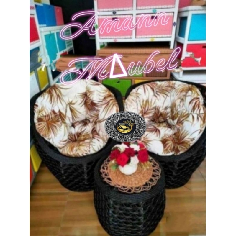 Jual Kursi Teras Depan Rumah Indoor/Outdoor Rattan Sintetis Model Kursi