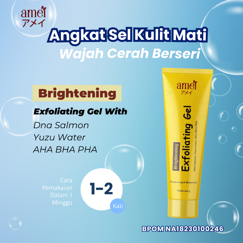 Jual Amei Exfoliating Gel I Amei Brightening Exfoliating Gel With DNA Salmon Isi 100g Shopee