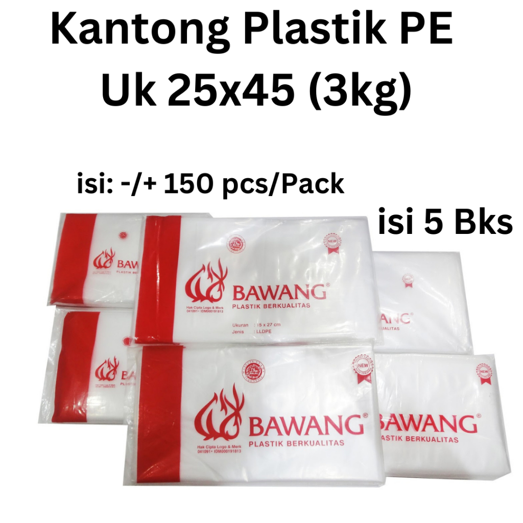 Jual Plastik PE Bening Uk 25x45 - 30x45 (isi 5 Bks) | Kantong Plastik ...