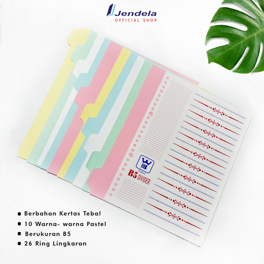 Jual Colour Index Loose Leaf Pembatas Kertas Binder Devider B Line Warna Pastel Wb Atk