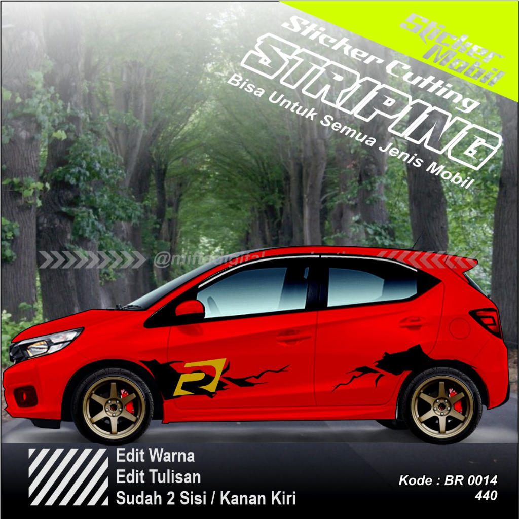 Jual Striping Mobil BRIO Cutting Sticker - Agya - JAZZ - Raize - Yaris ...