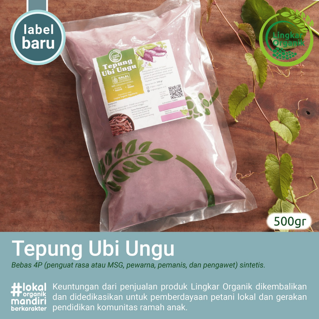 Jual Lingkar Organik TEPUNG UBI UNGU 500gr/MPASI Original Gluten FREE ...