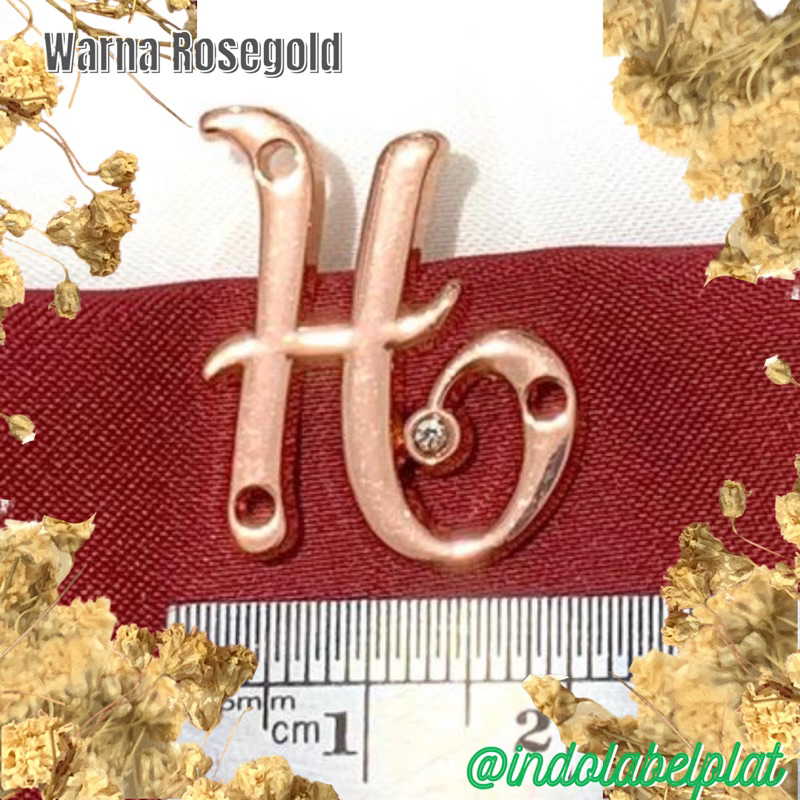 Jual Label Plat Hijab Alloy Custom Ukir Huruf/ Alphabet/ Logo Fashion ...
