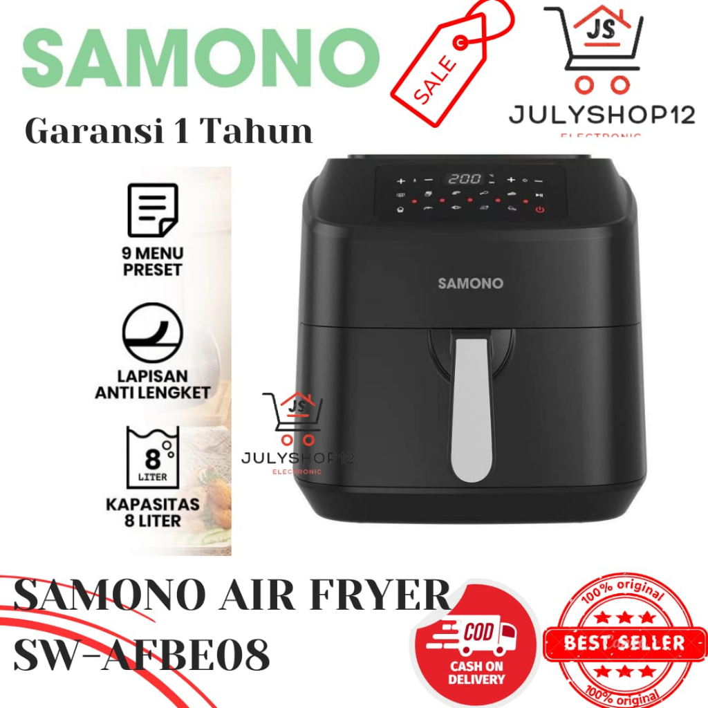 Jual SAMONO AIR FRYER TYPE SW-AFBE08 / AIR FFRYER MEMASAK TANPA MINYAK ...