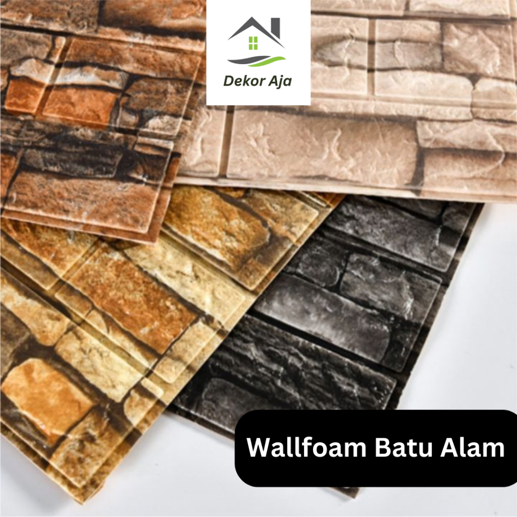 Jual WALLPAPER FOAM DINDING 3D BATU BATA / BATU ALAM 70X77CM