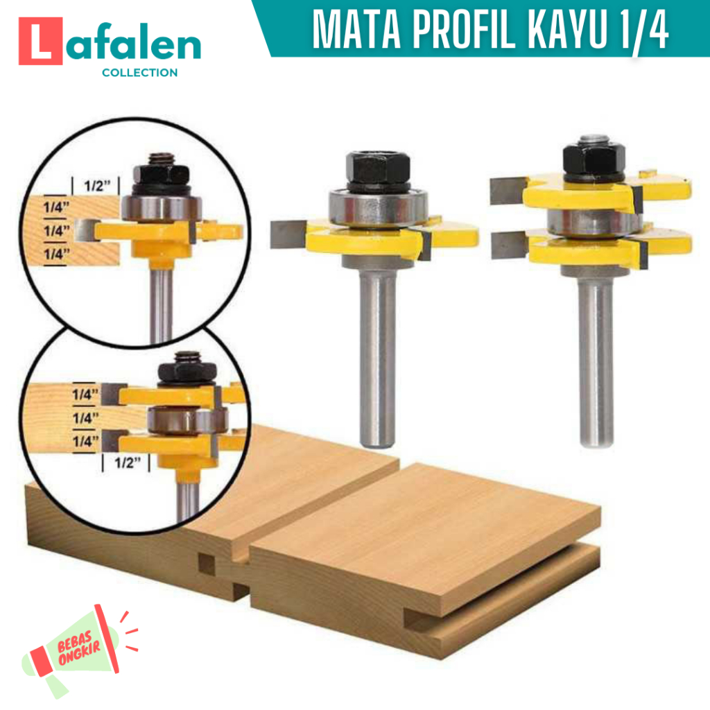 Jual Mata Profil Kayu Router Bit / Mata Bor Sambungan Kayu Tounge Joint ...