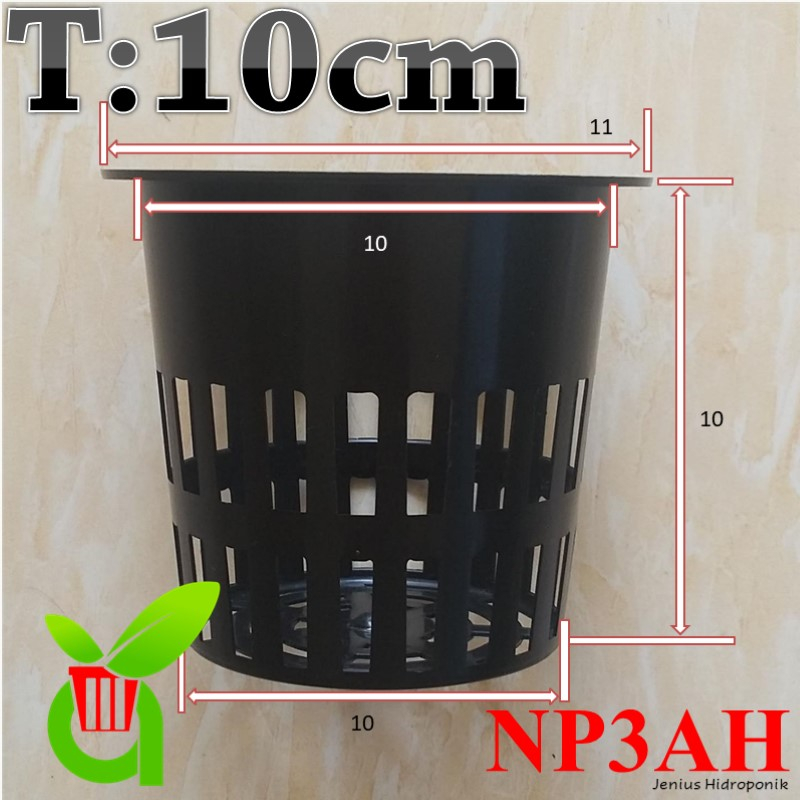 AH Netpot Hidroponik Diameter 10 cm  Hitam;Netpot dutchbucket 10 cm hitam