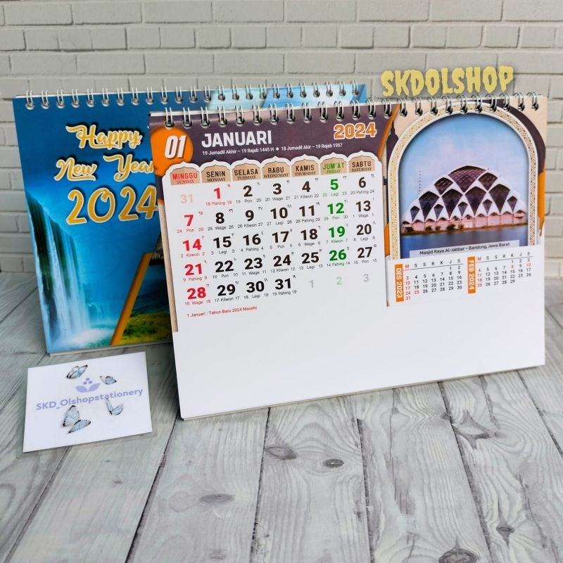 Jual Kalender Meja Standar 2024 Tanggalan Kalender Meja BO 2024 Masjid ...