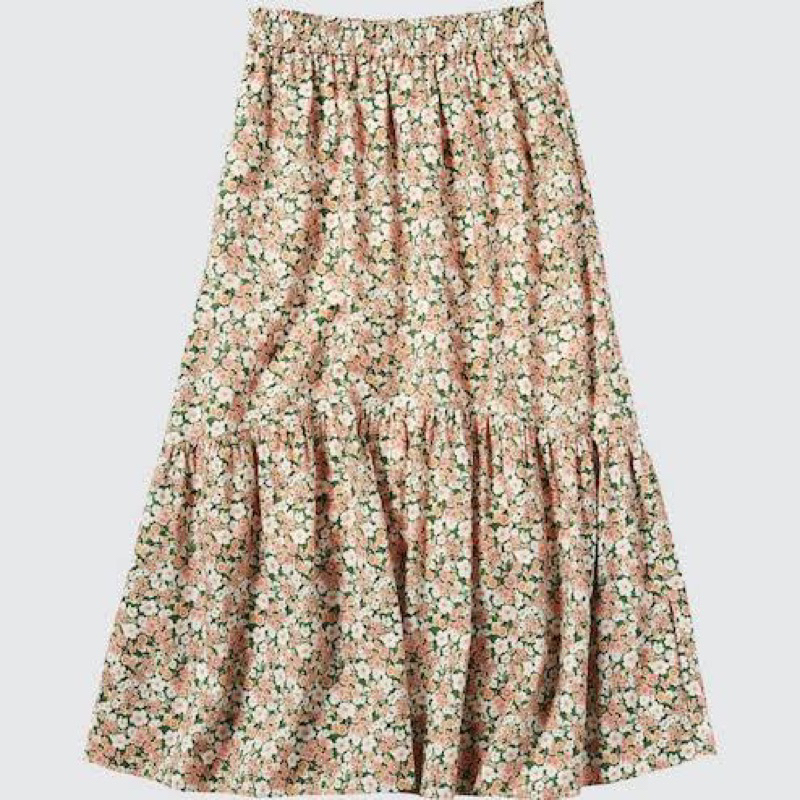 Jual Uniqlo Paul & Joe Cotton Tiered Long Skirt - Flower Skirt Paul ...