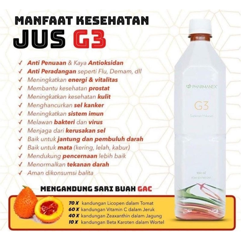 Jual 1 Botol ® jus G3 kesehatan juice G 3 ED 10/2024 Shopee Indonesia