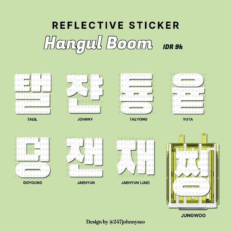 Jual [READY] Hangul boom NCT DREAM + 127 version sticker reflective