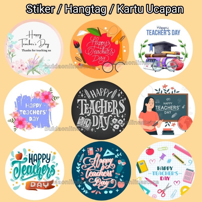 Jual Stiker Selamat Hari Guru Sticker Happy Teacher's Day Label kartu