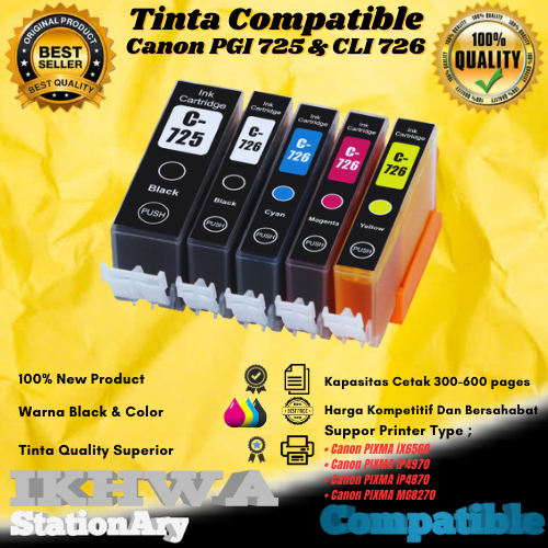 Jual Tinta Catridge Compatible Canon Pgi Bk Cli Bcym Set Ix Shopee